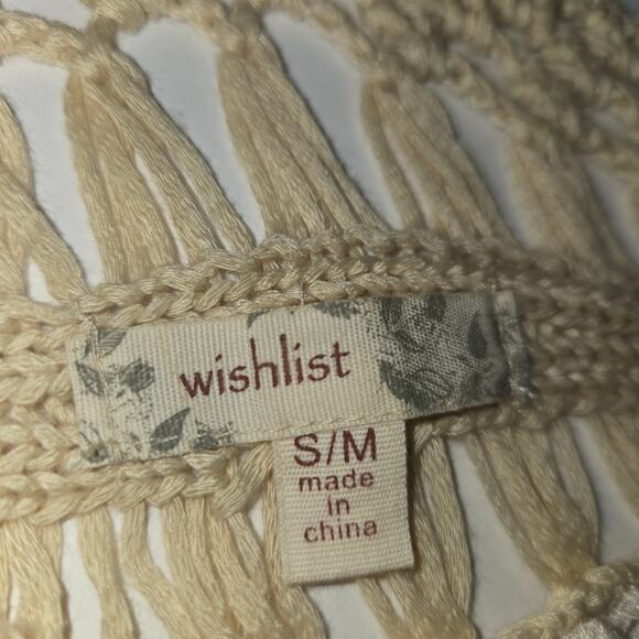 Wishlist Women S/M Top Crochet Flowy Vacation Tunic Travel Boho Hippie Festival - Picture 2 of 10